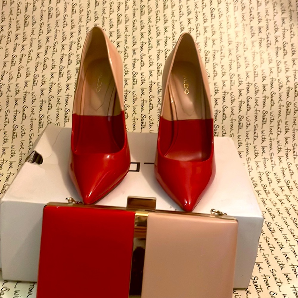 Aldo shoes, red/pink, pump heel, size 6.5, Europe 7